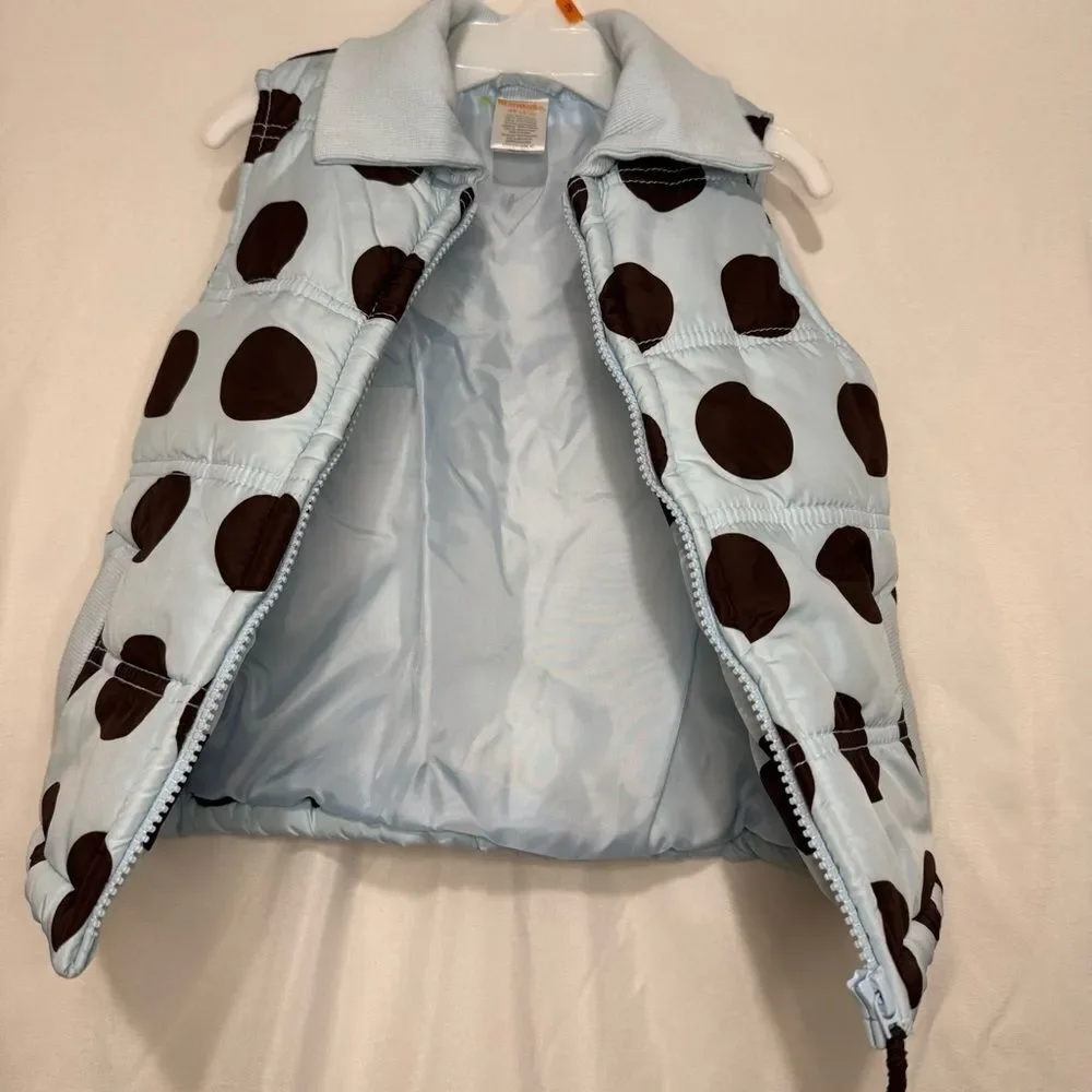 Girls Gymboree Polka dot Puffer vest size XS(3-4)